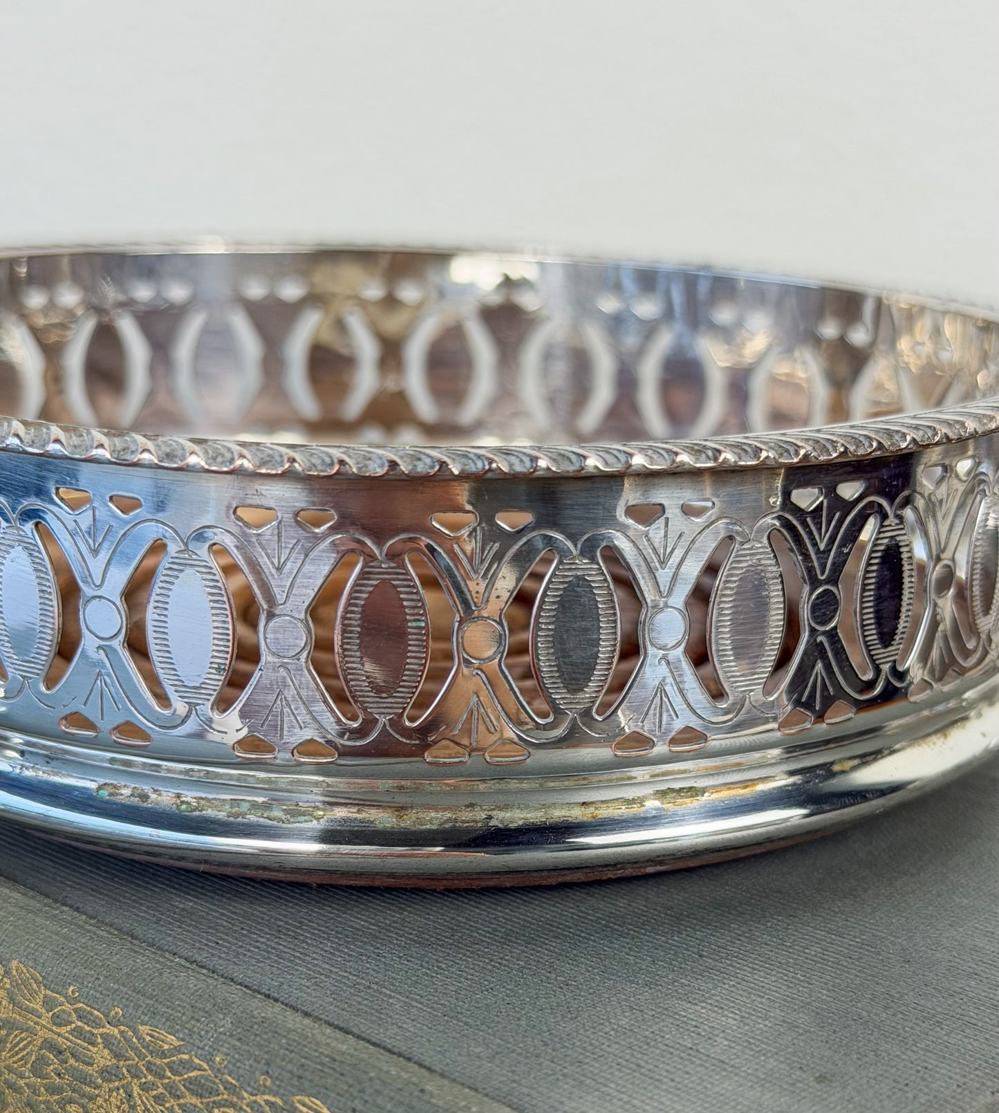 English Silverplate Wine Coasters