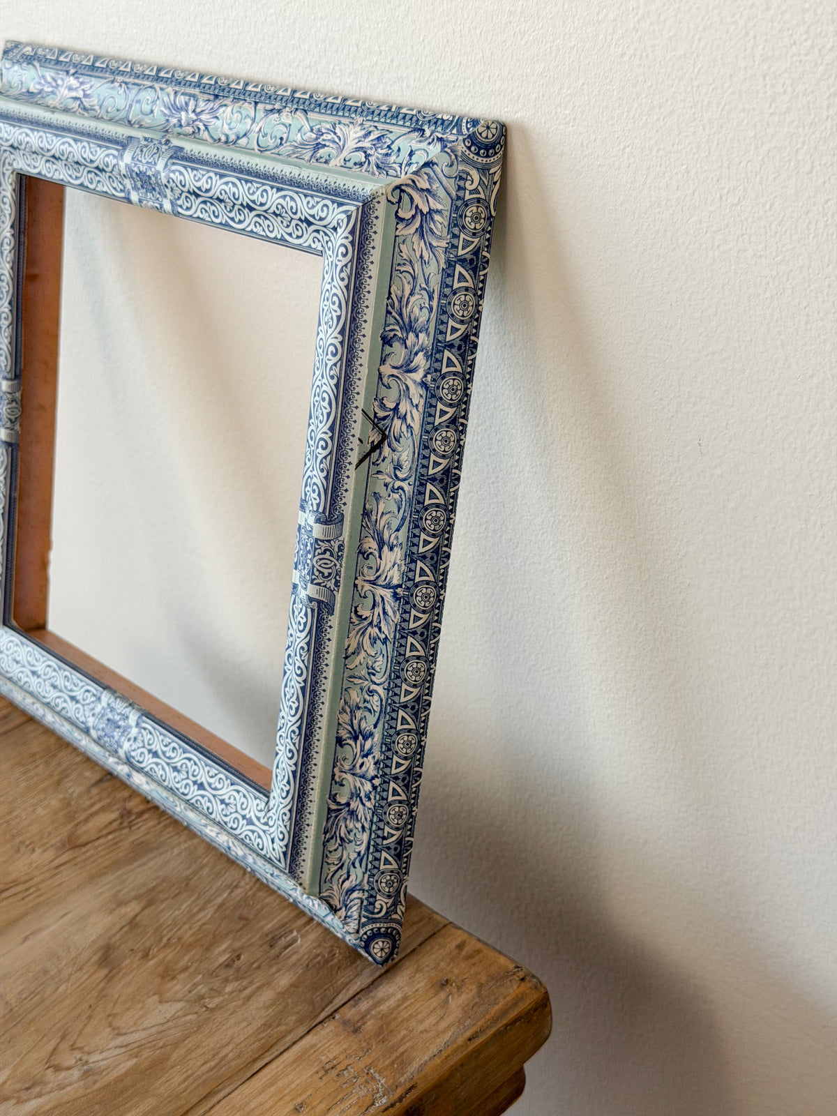 French Découpage Frame No. XII | Square Ridged Blue/Turquoise