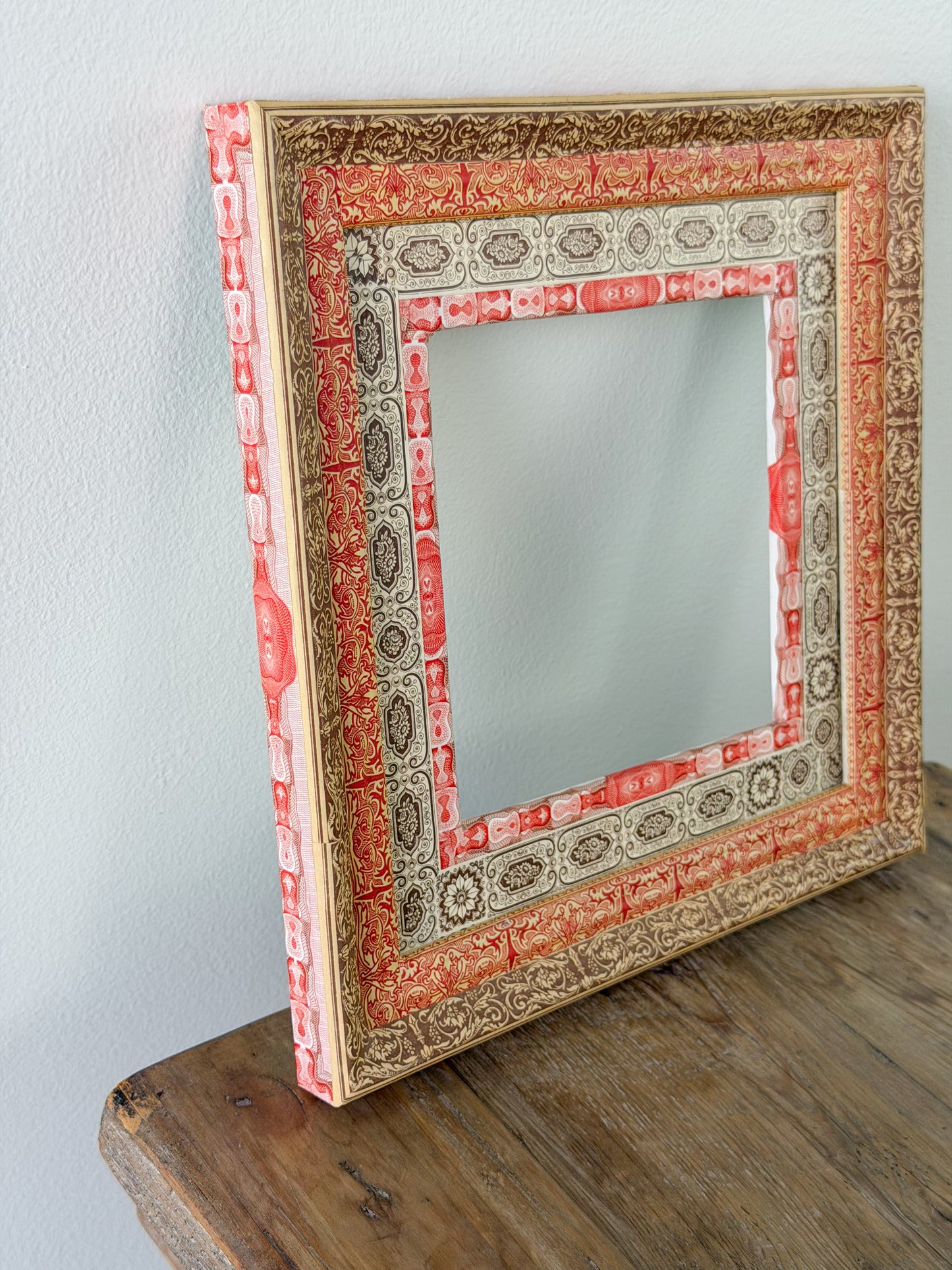 French Découpage Frame | Orange/Red