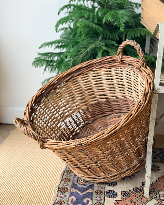 Vintage French Grape Harvest Basket