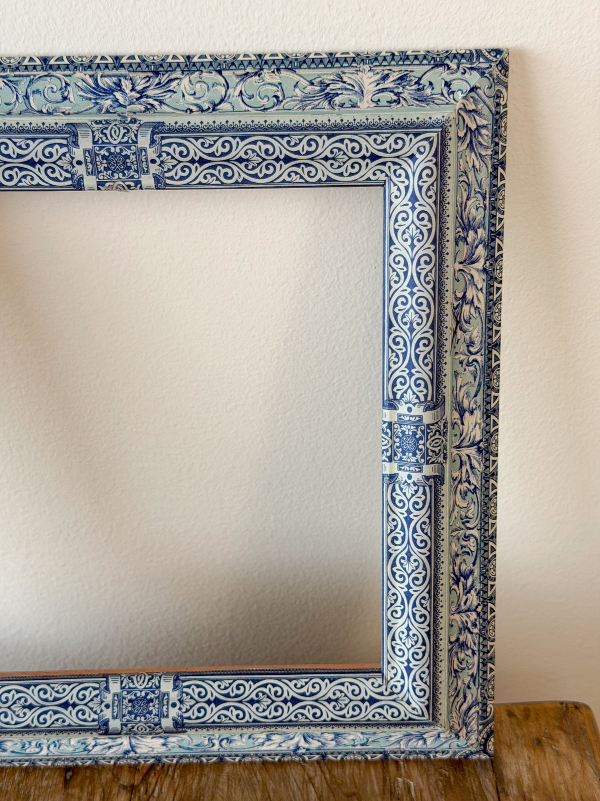 French Découpage Frame No. XII | Square Ridged Blue/Turquoise