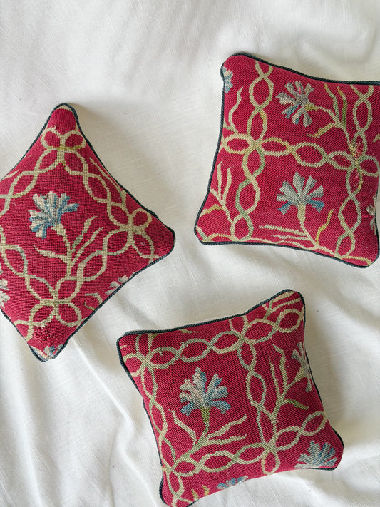 French Wool & Silk Blend Textile Accent Pillows
