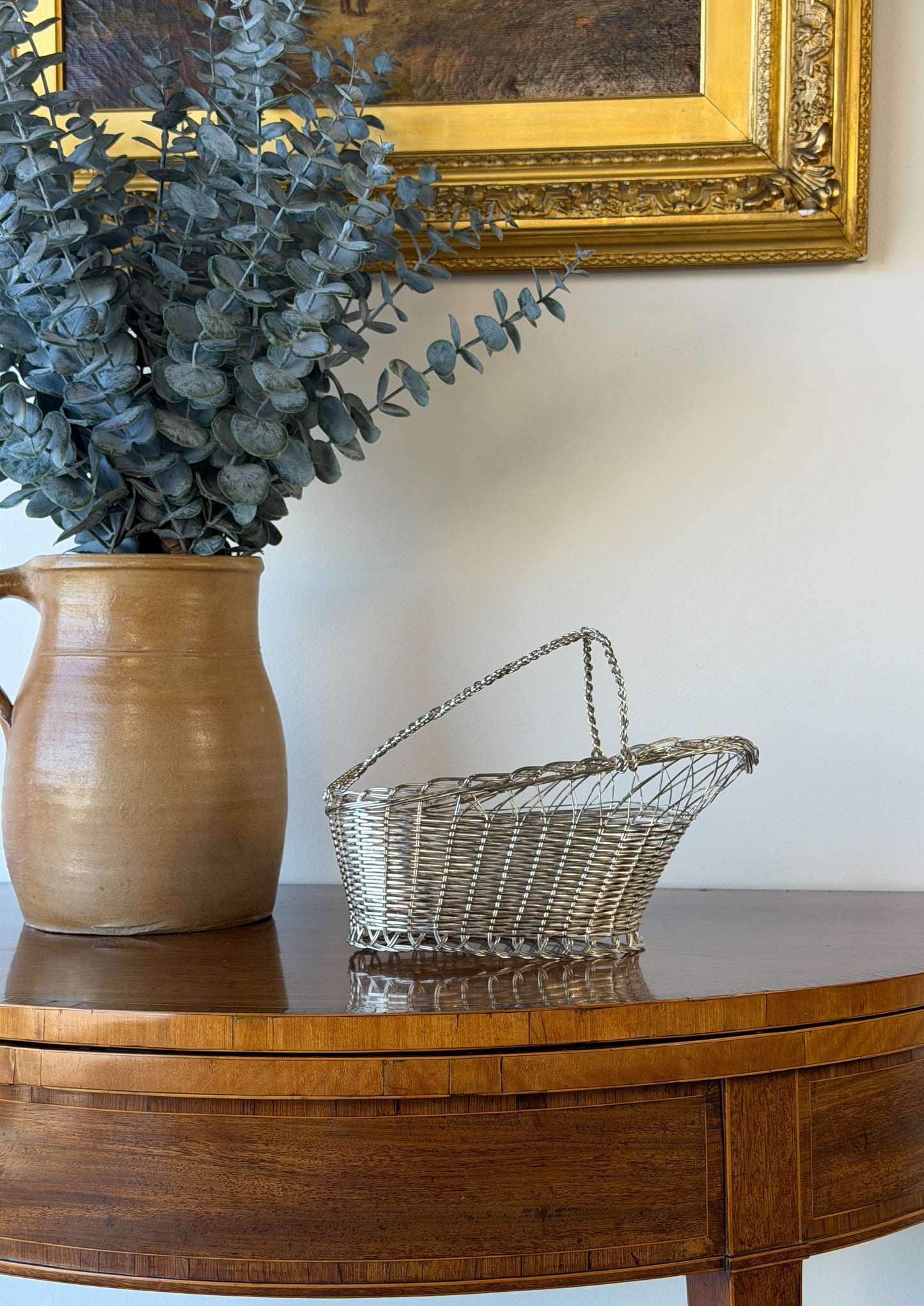 Vintage French Silverplate Wine Basket (No. 4)