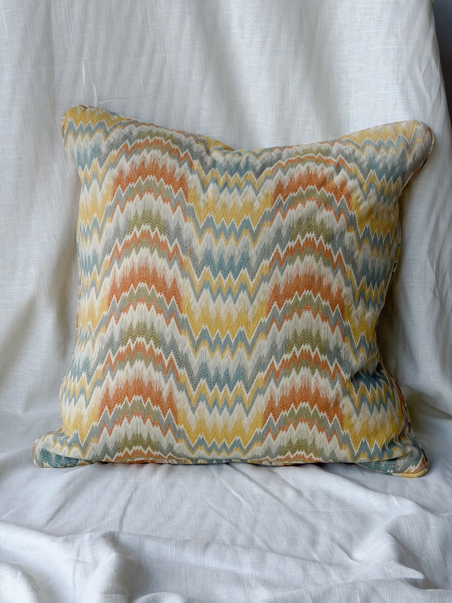 Vintage French Textile Throw Pillow Cover