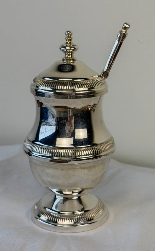 French Silverplate Mustard Jar