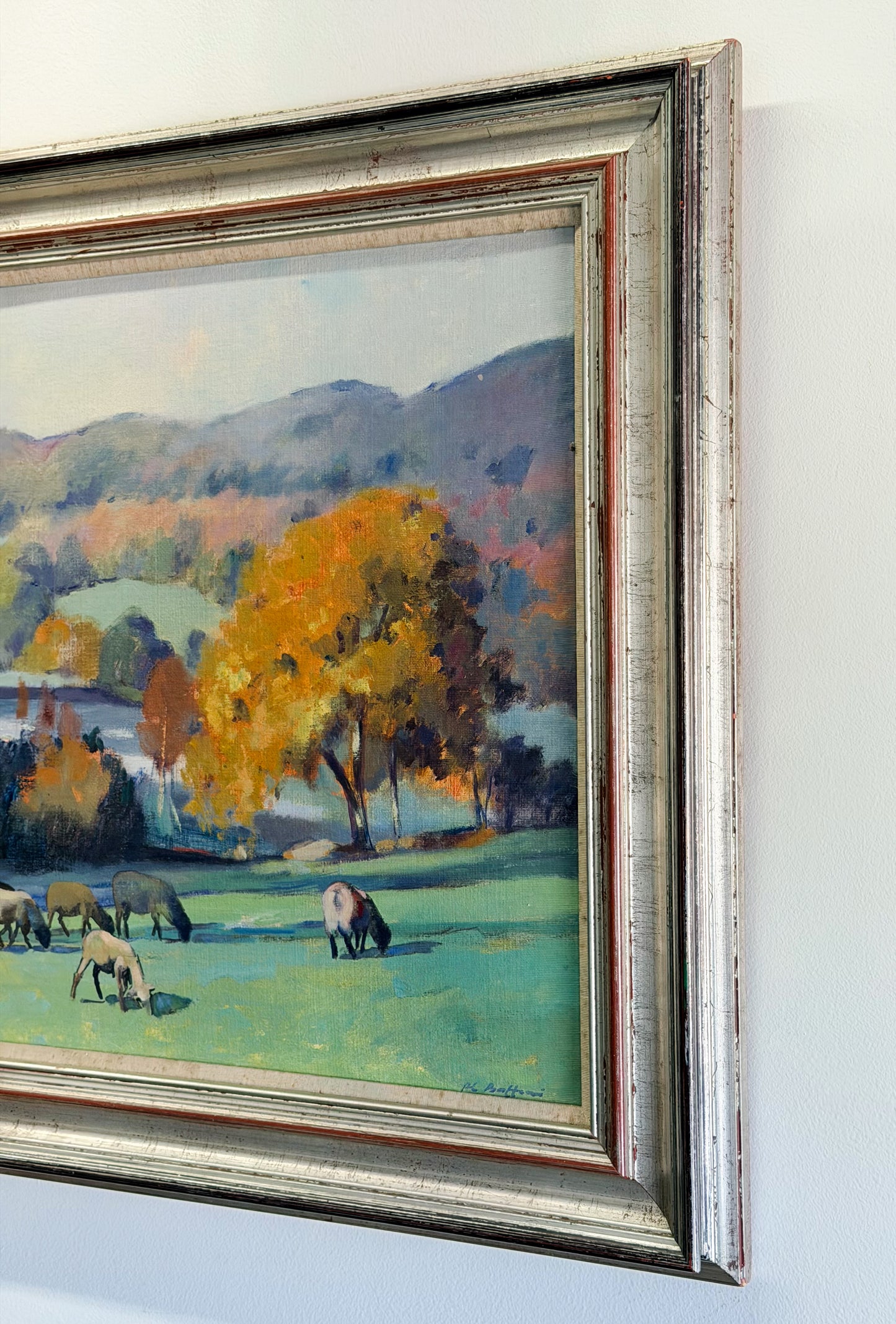 English Pastoral Landscape Oil on Canvas