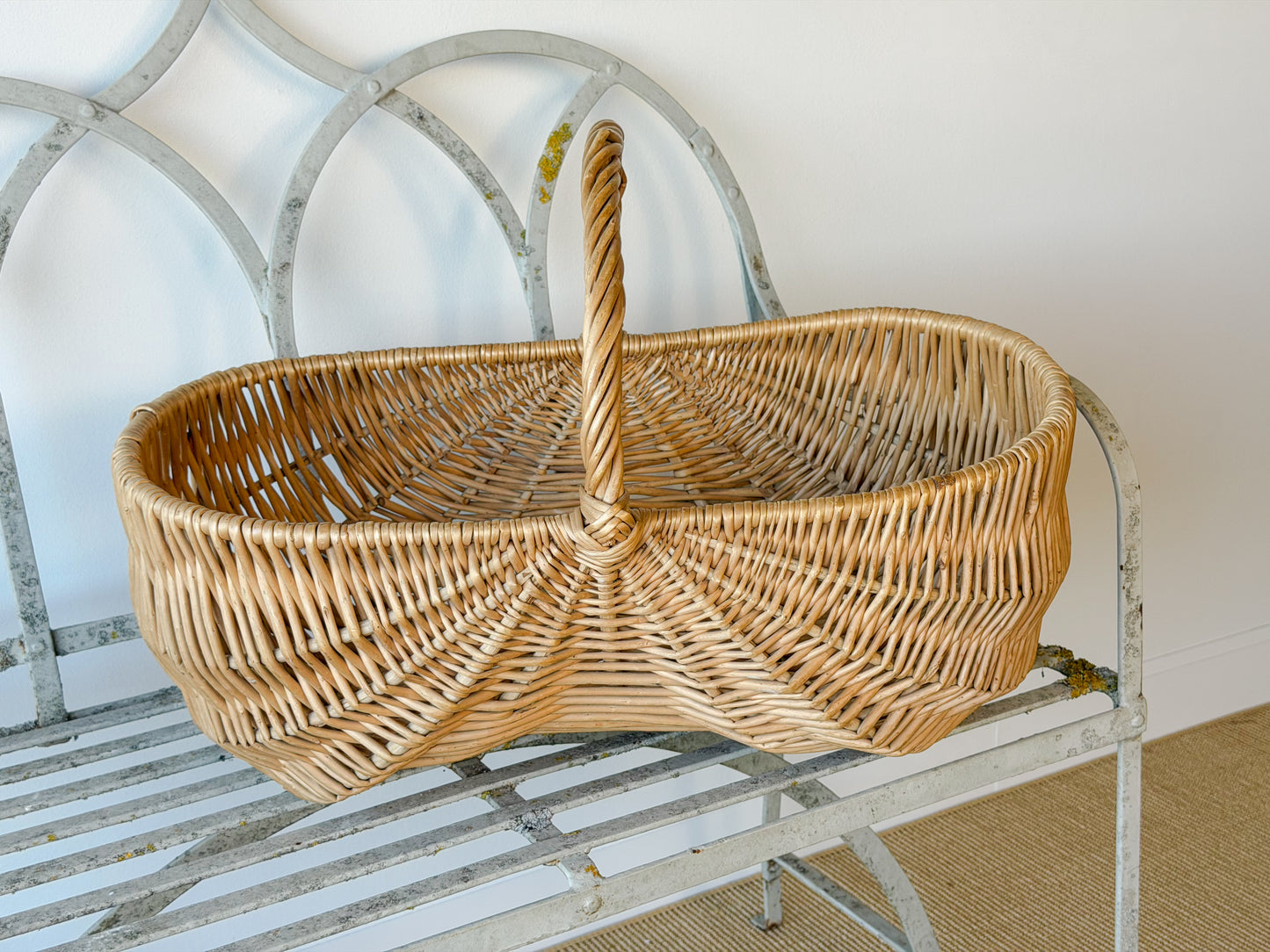 Large Vintage Willow Gathering Basket