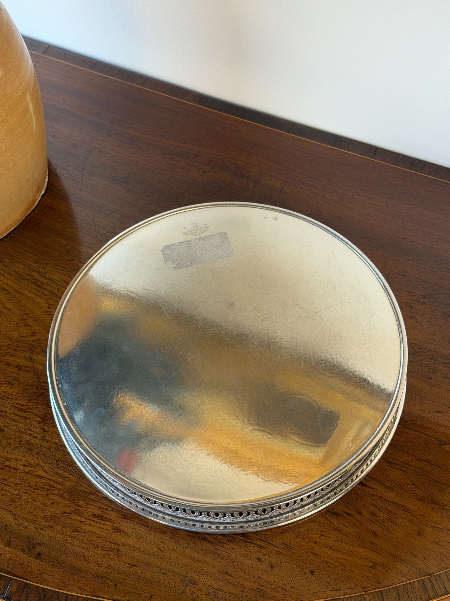 English Silverplate Round Tray (Small)