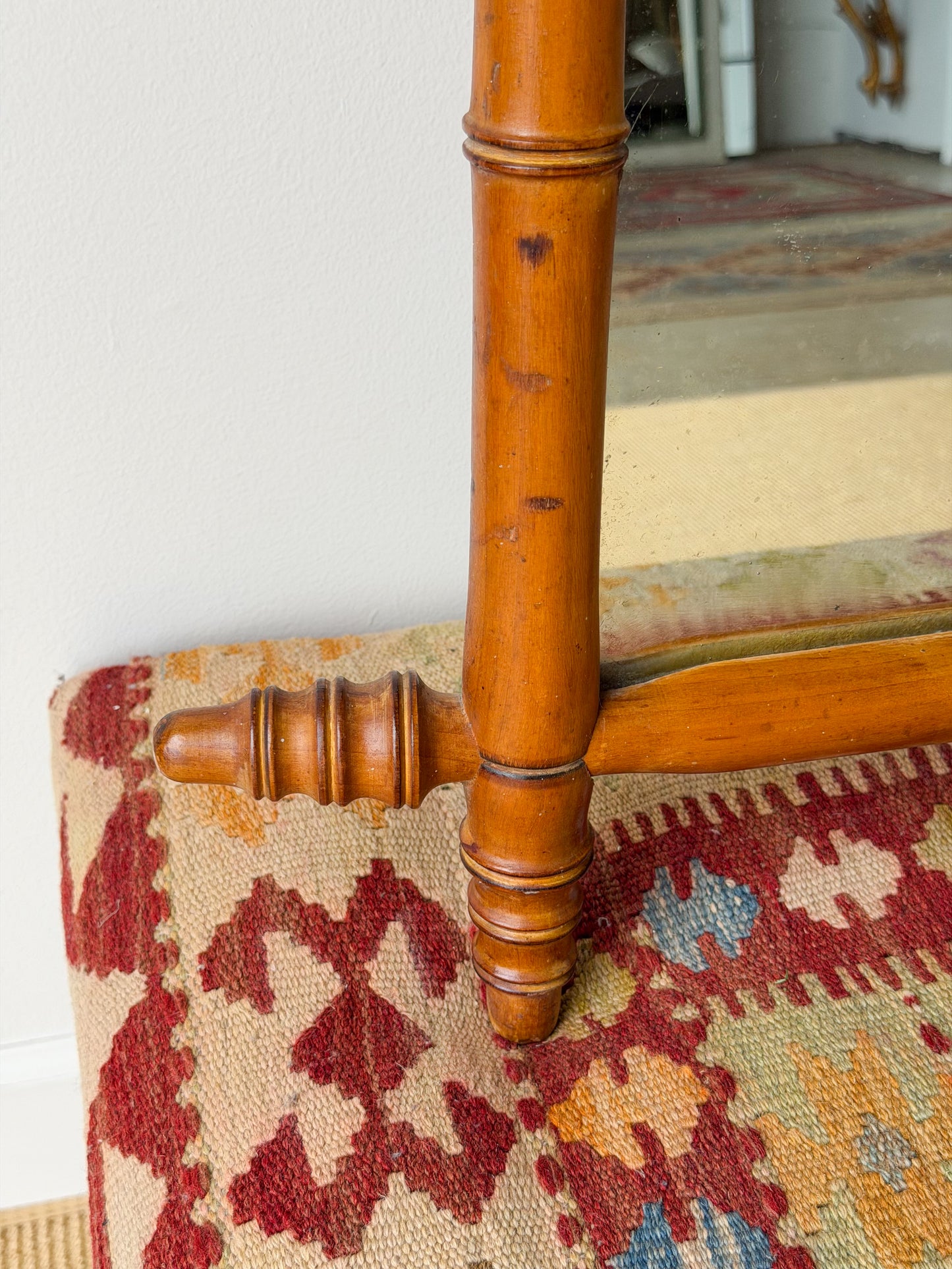 Antique French Bamboo Mirror