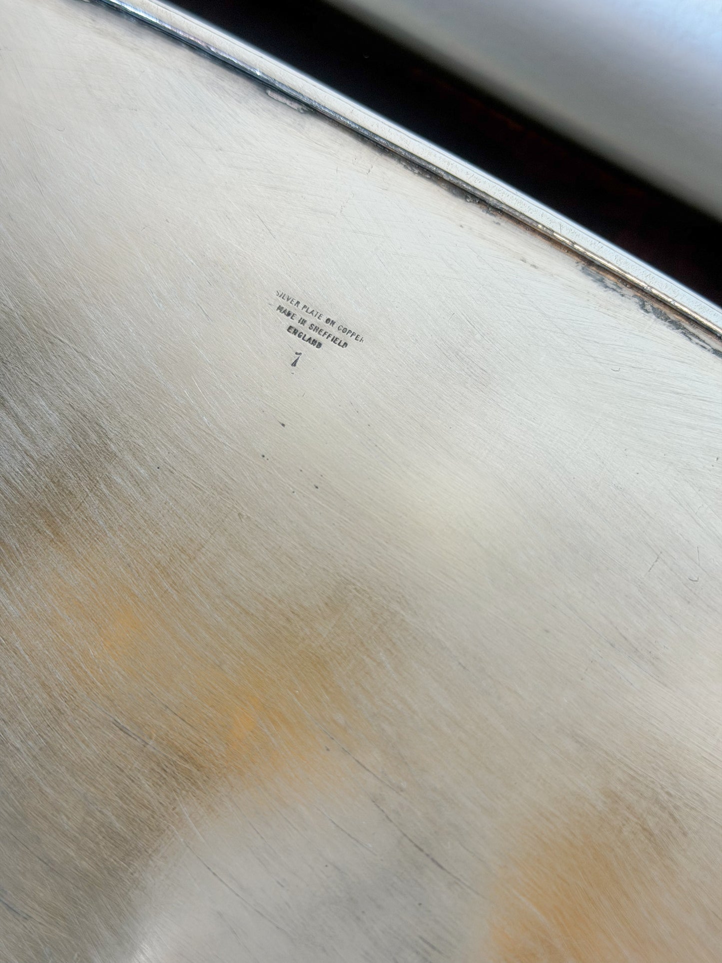 English Silverplate Gallery Tray with Ball & Claw Feet