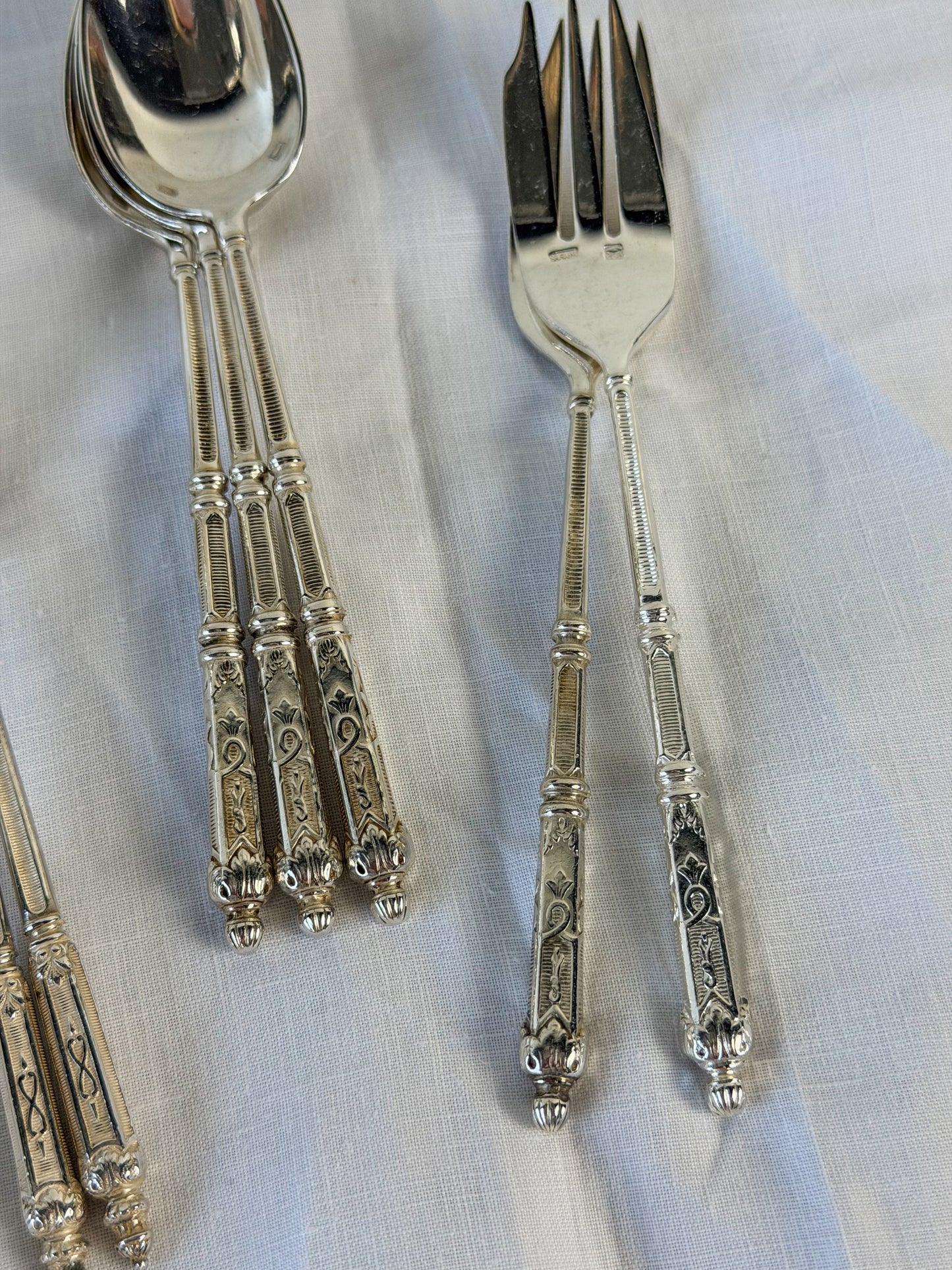French Silverplate Condiment Spoons & Forks
