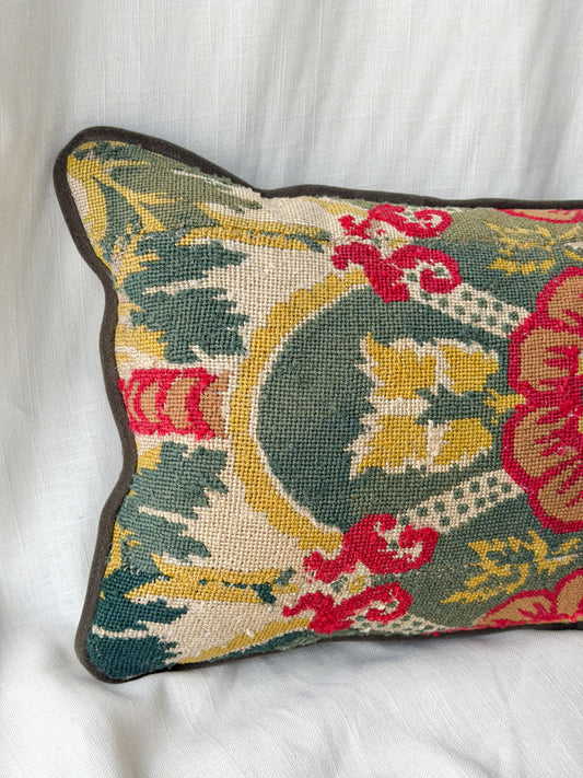 French Wool Textile Accent Pillow