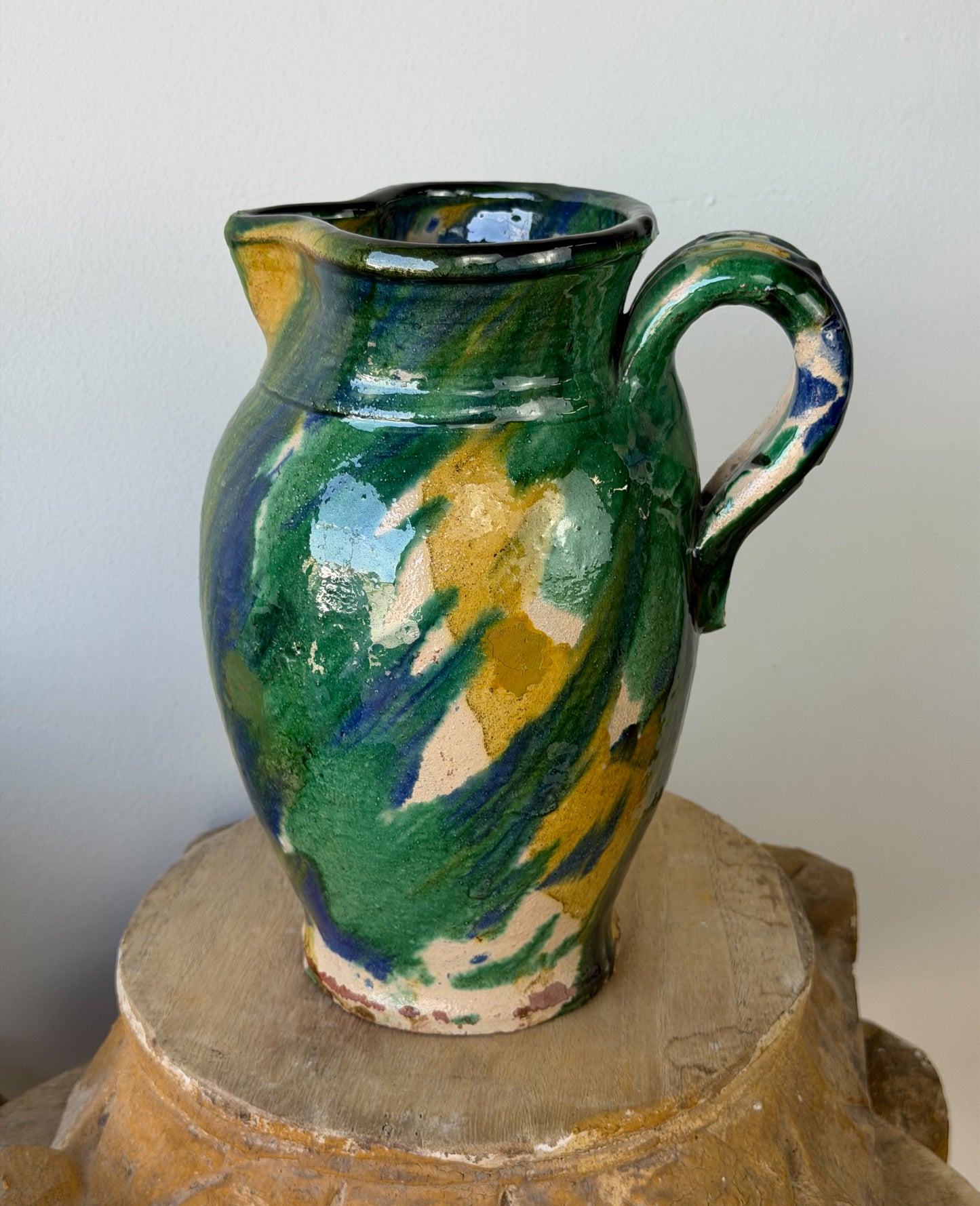 Vintage Italian Glazed Terracotta Pitchers