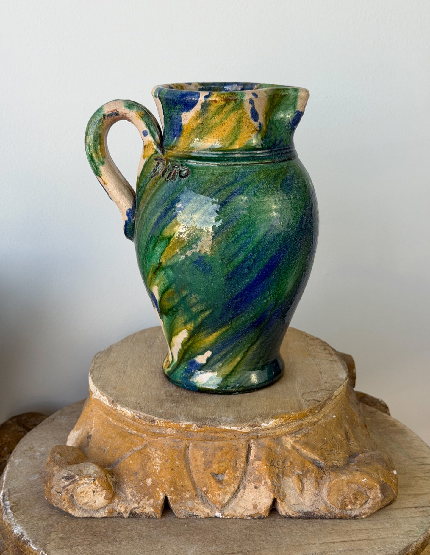 Vintage Italian Glazed Terracotta Pitchers