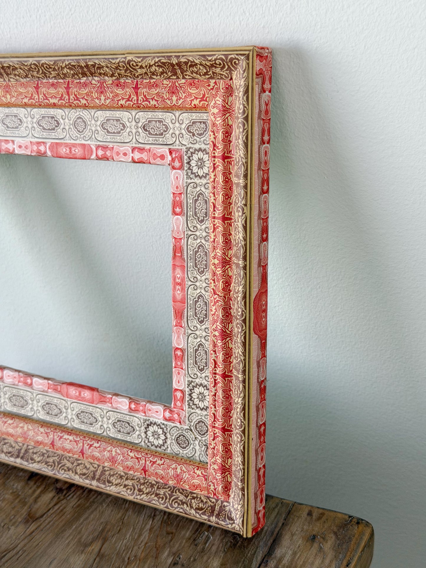 French Découpage Frame | Orange/Red