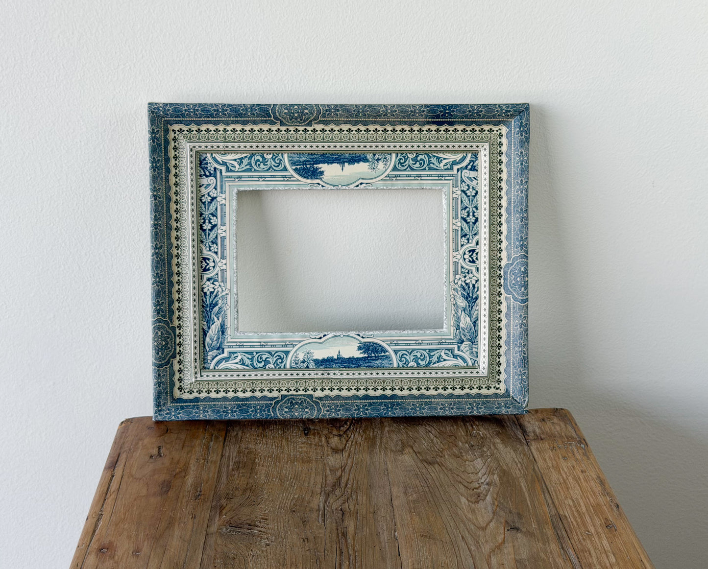 French Découpage Frame | Blue Landscape