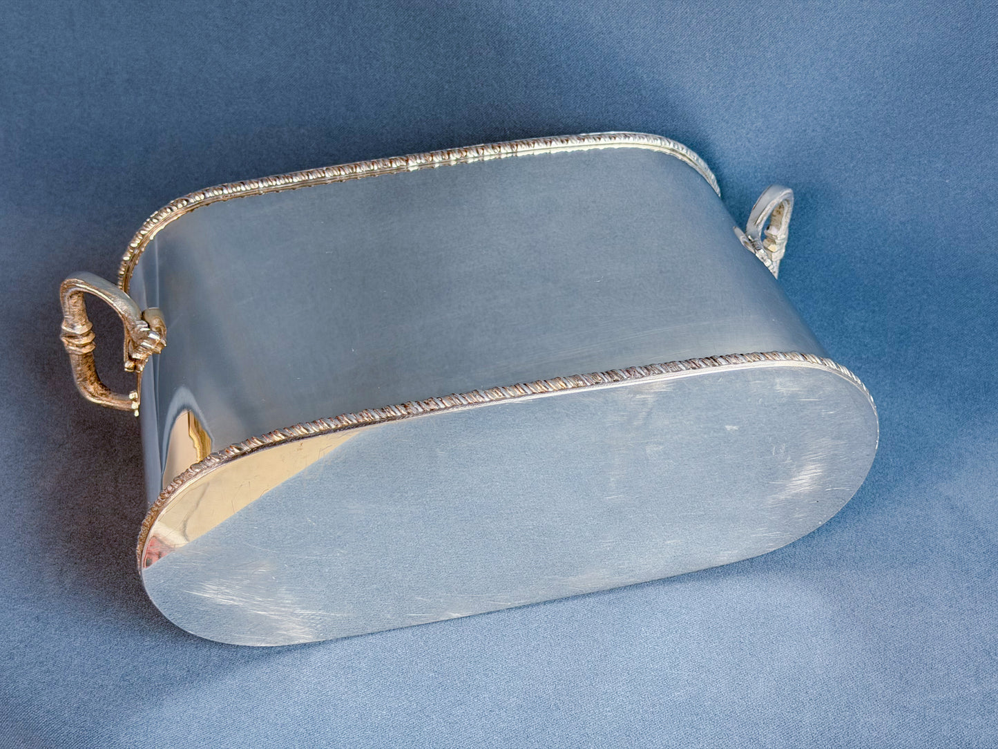 Antique French Silverplate Double Bottle Wine Cooler