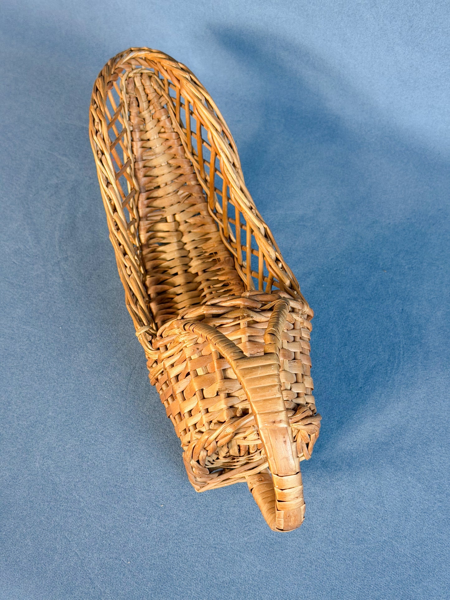 Vintage French Wicker Wine Basket