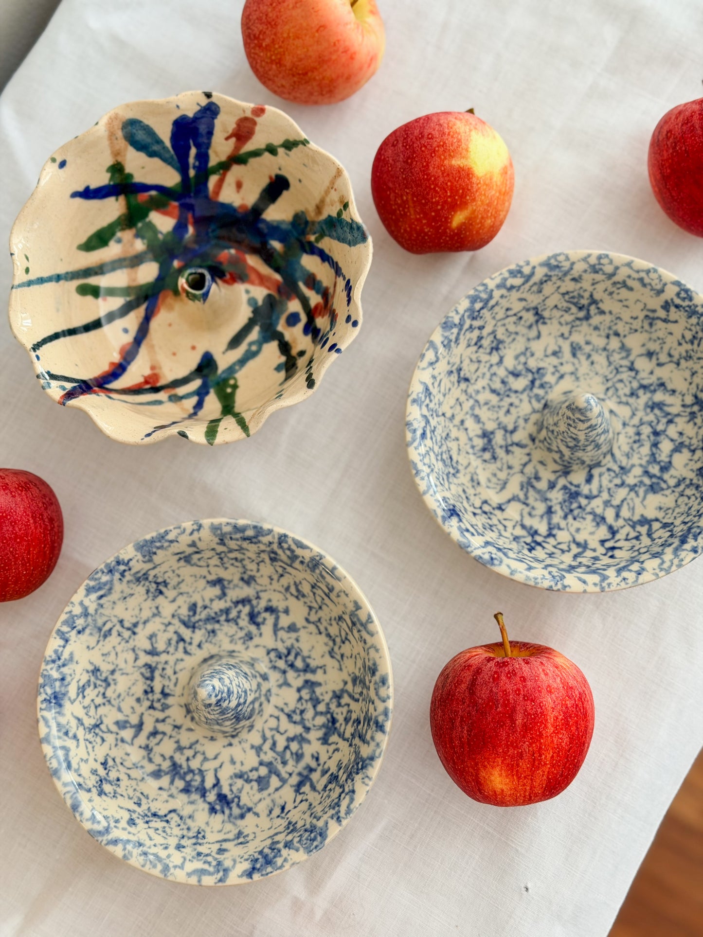 Vintage Splatterware Apple Baker