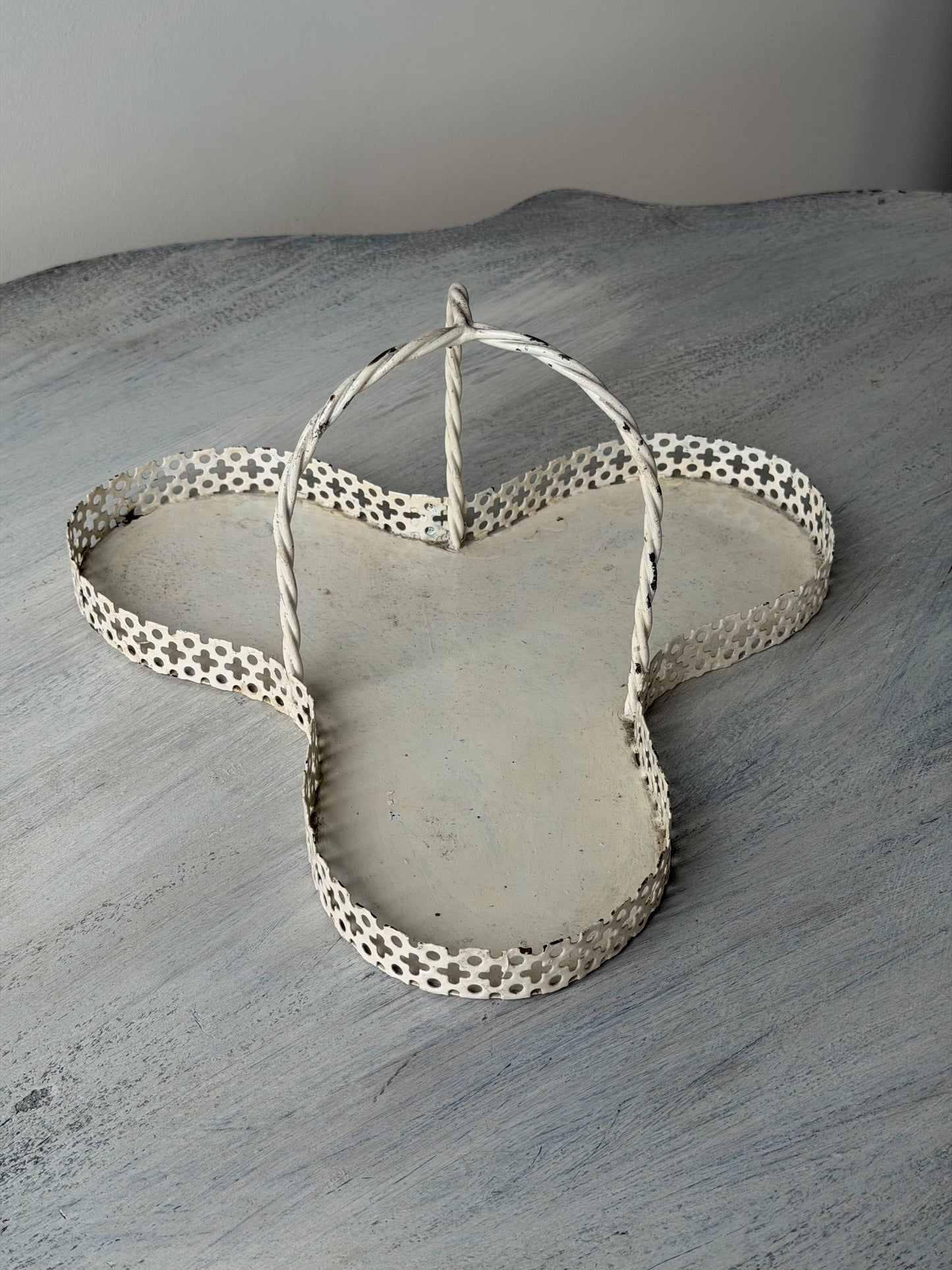Vintage French Painted Iron Caddy