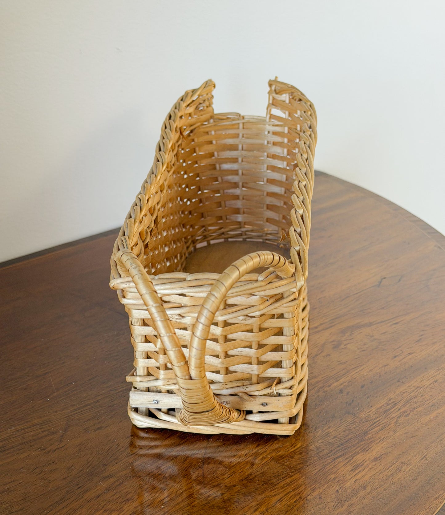 Vintage French Wicker Wine Basket