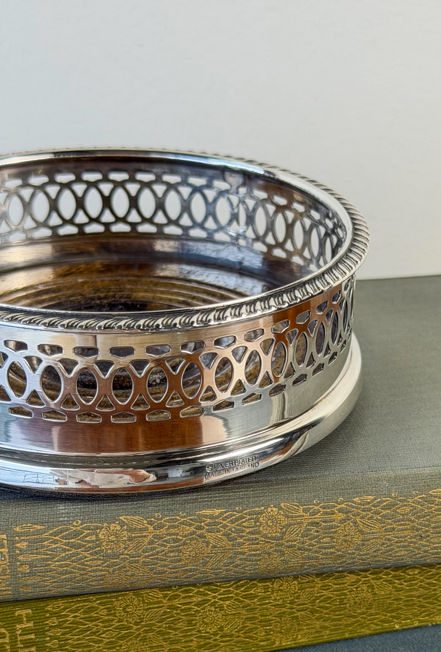 English Silverplate Wine Coasters