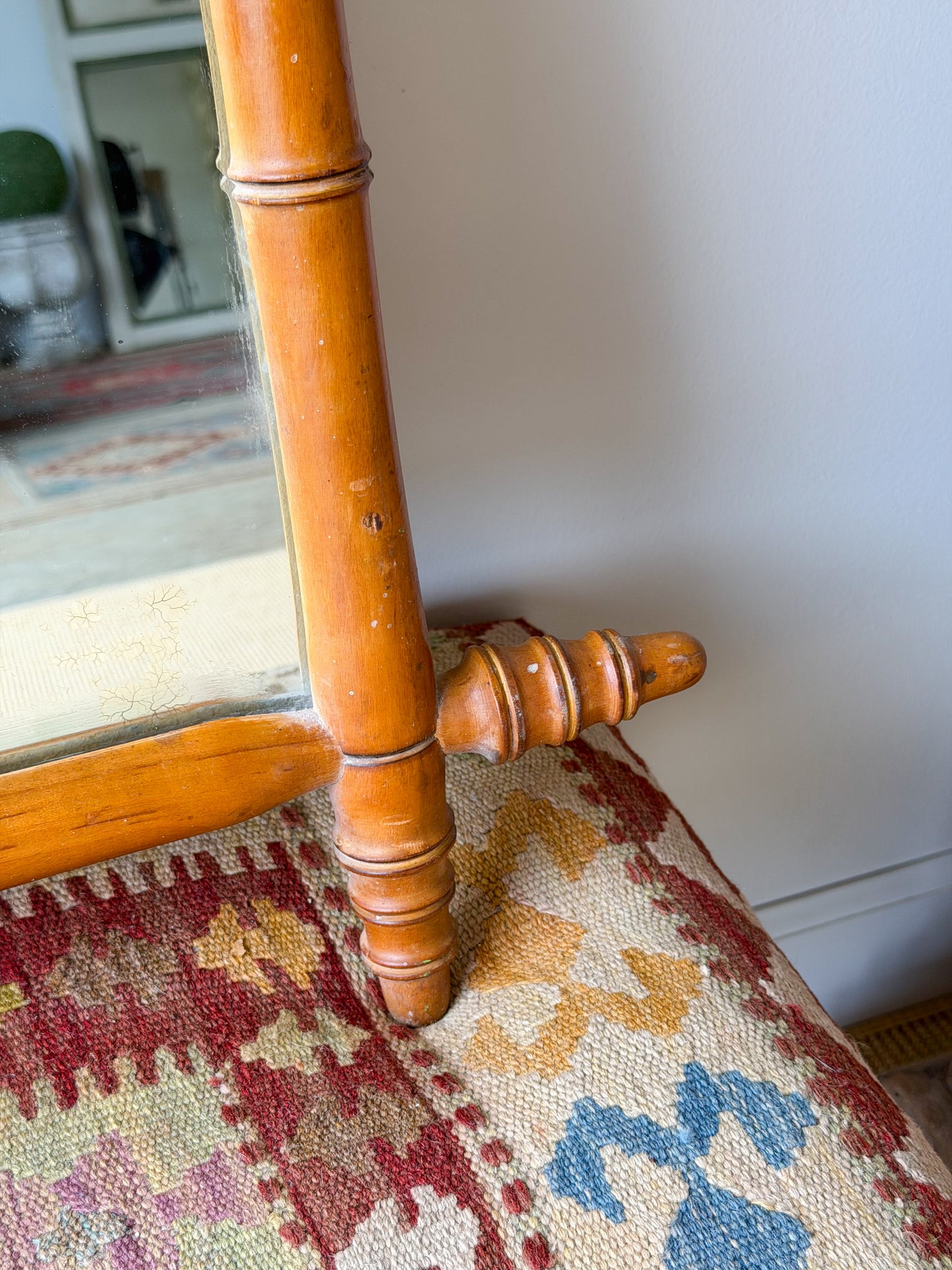 Antique French Bamboo Mirror