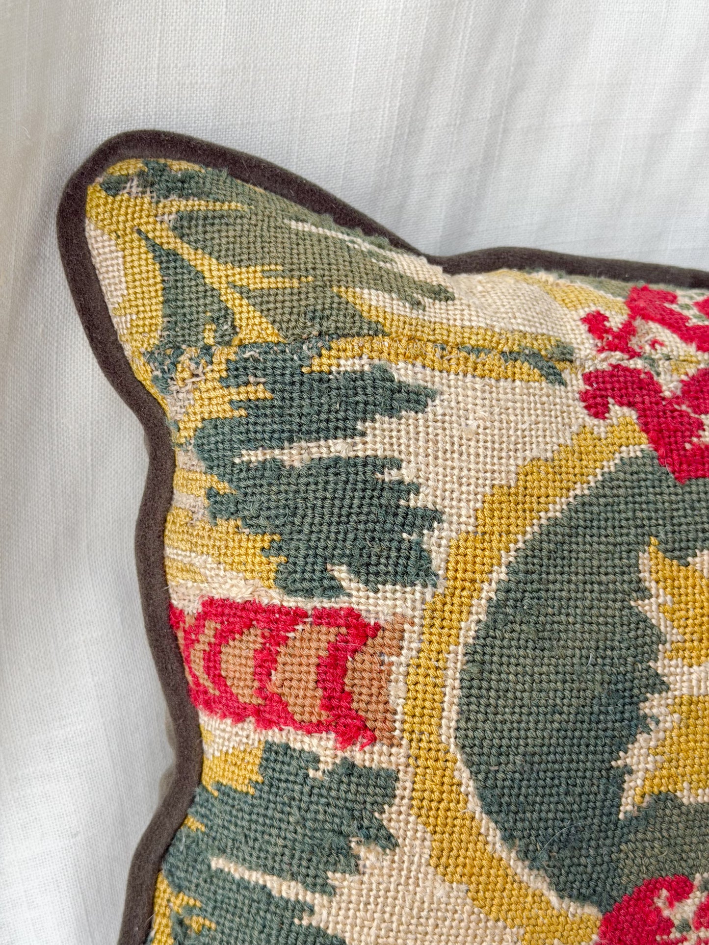 French Wool Textile Accent Pillow