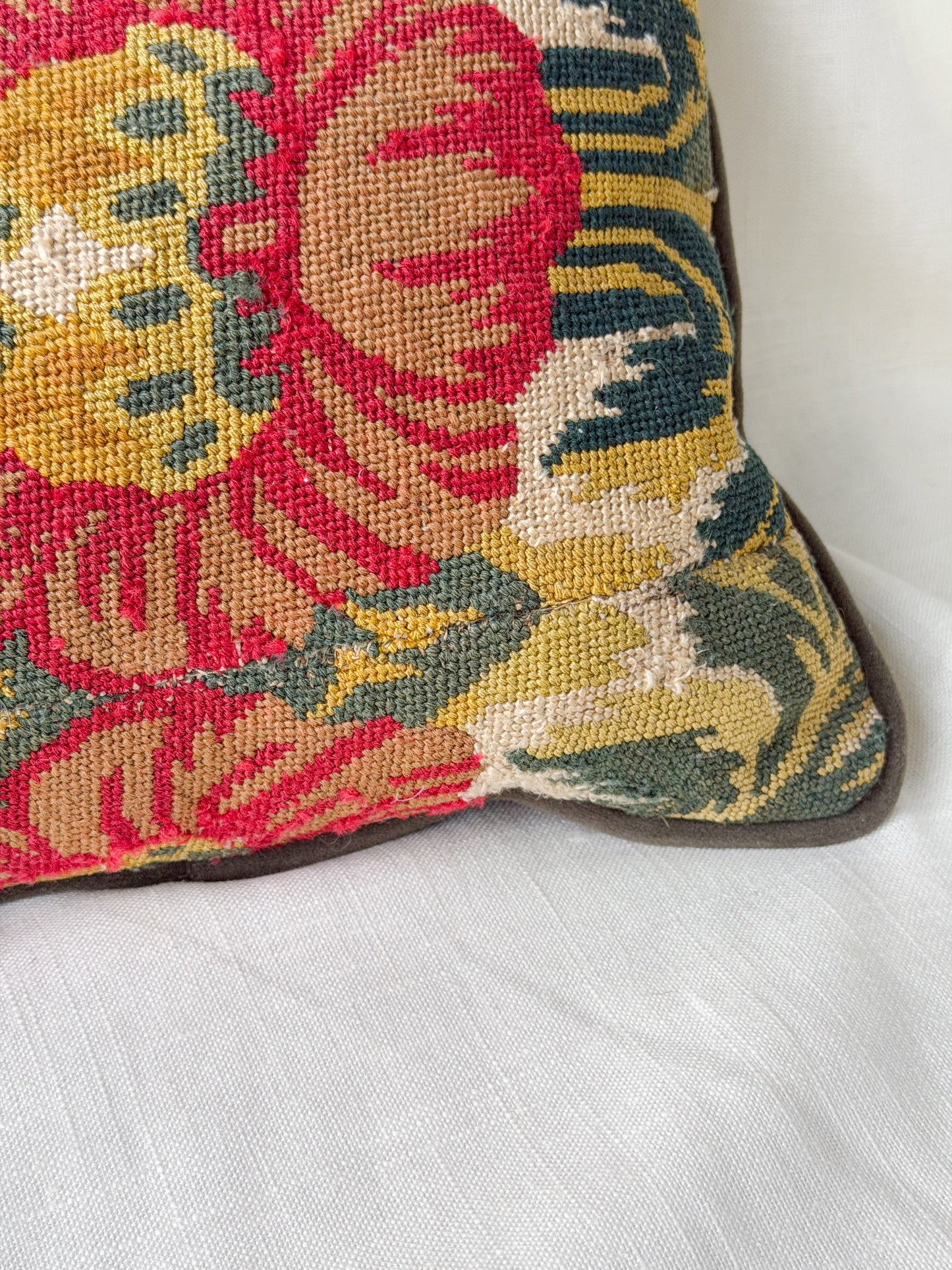 French Wool Textile Accent Pillow