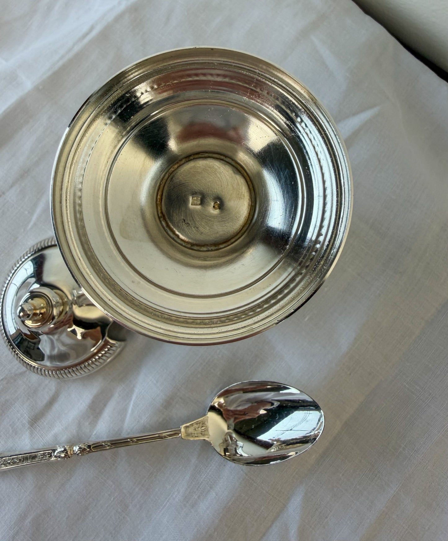 French Silverplate Mustard Jar