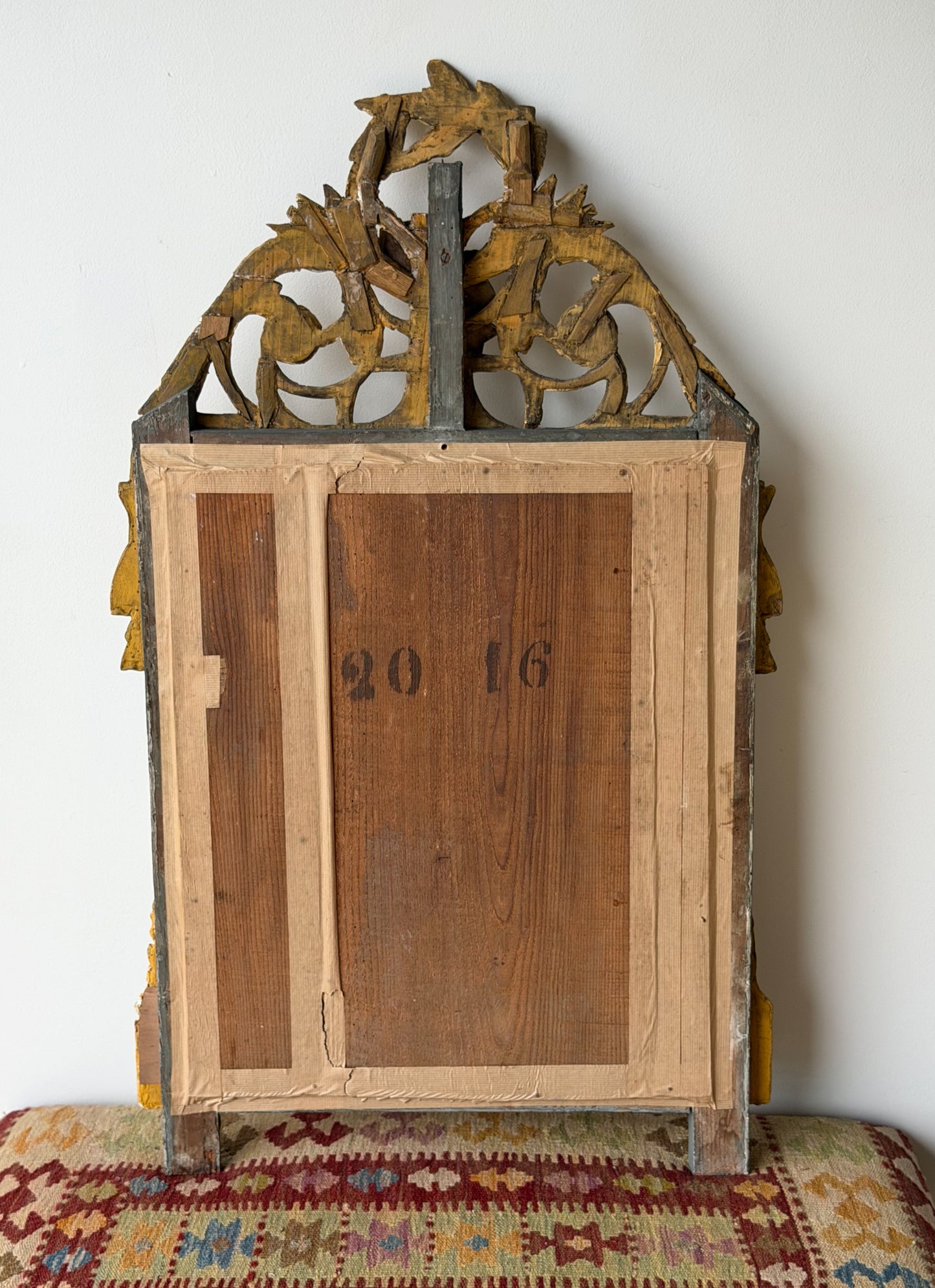 Antique French Marriage Mirror (Large - Wheat Sheaf Motif)