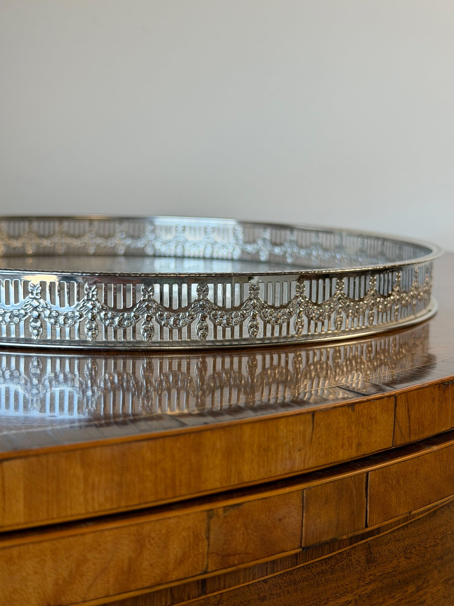 English Silverplate Round Tray (Medium)