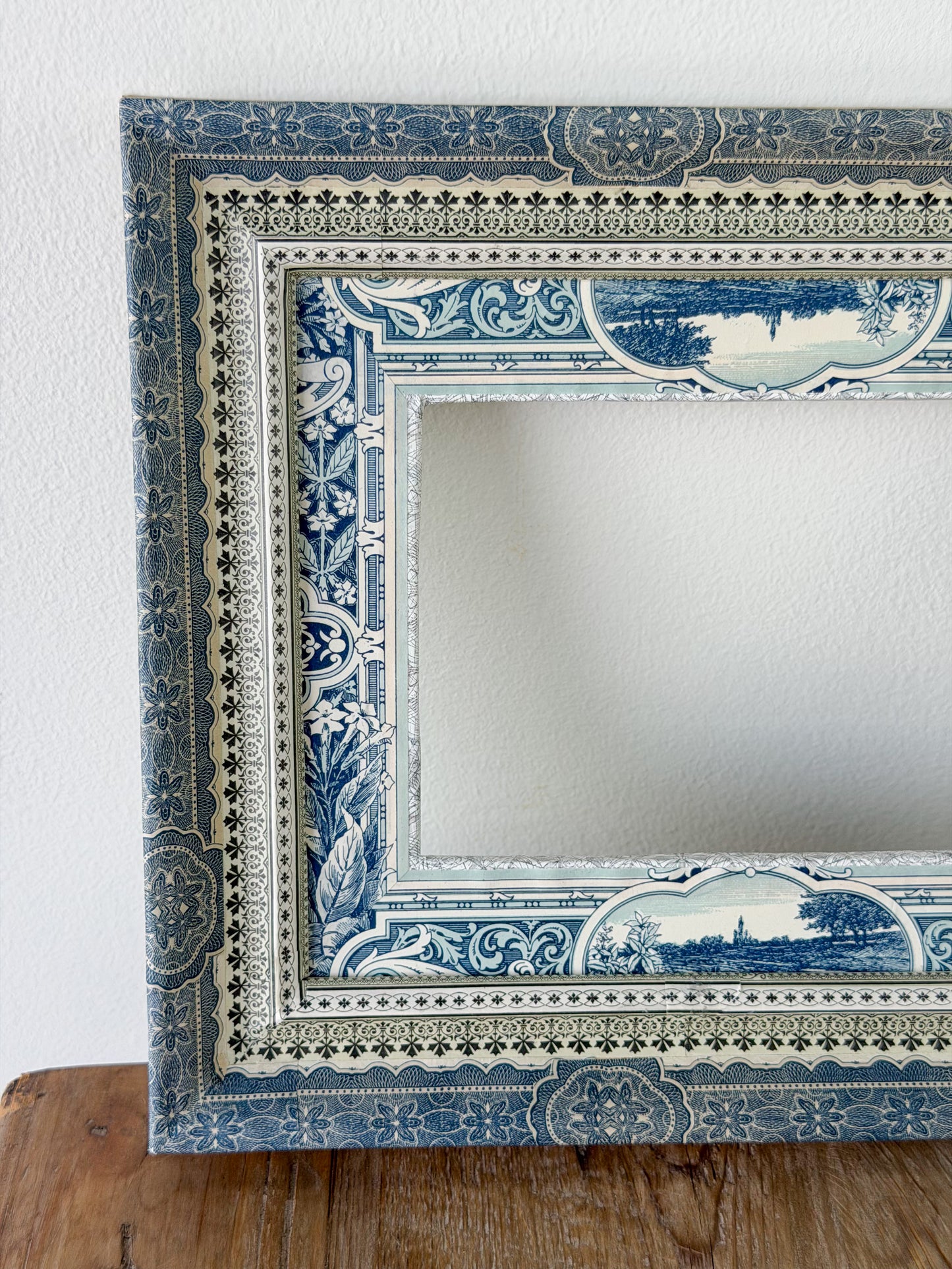 French Découpage Frame | Blue Landscape