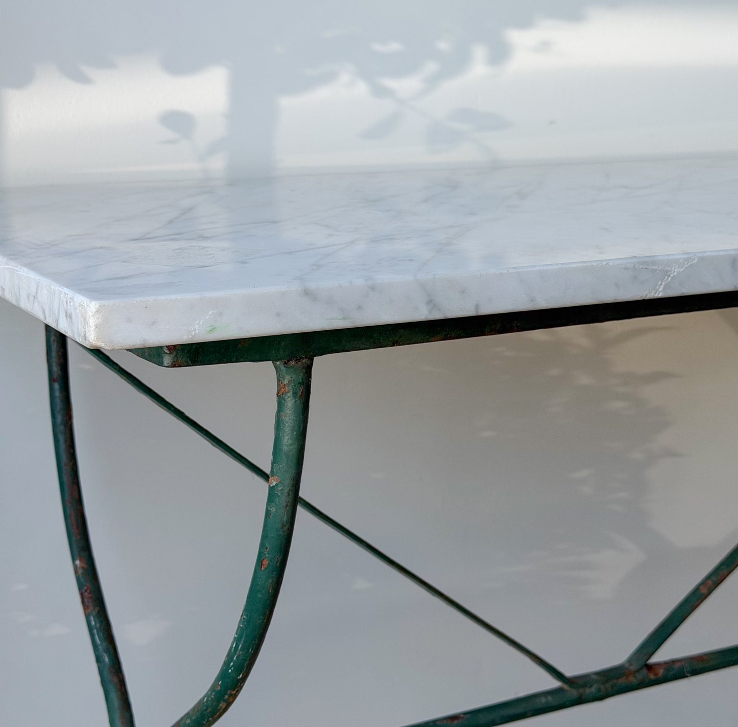 Antique French Marble Top Bistro Table