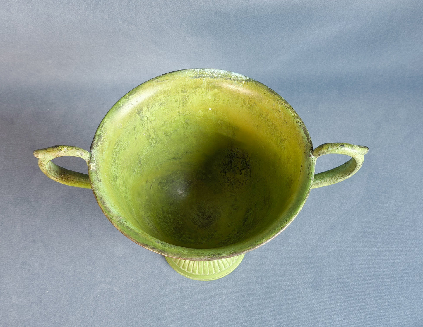 Painted Green Pedestal Urn