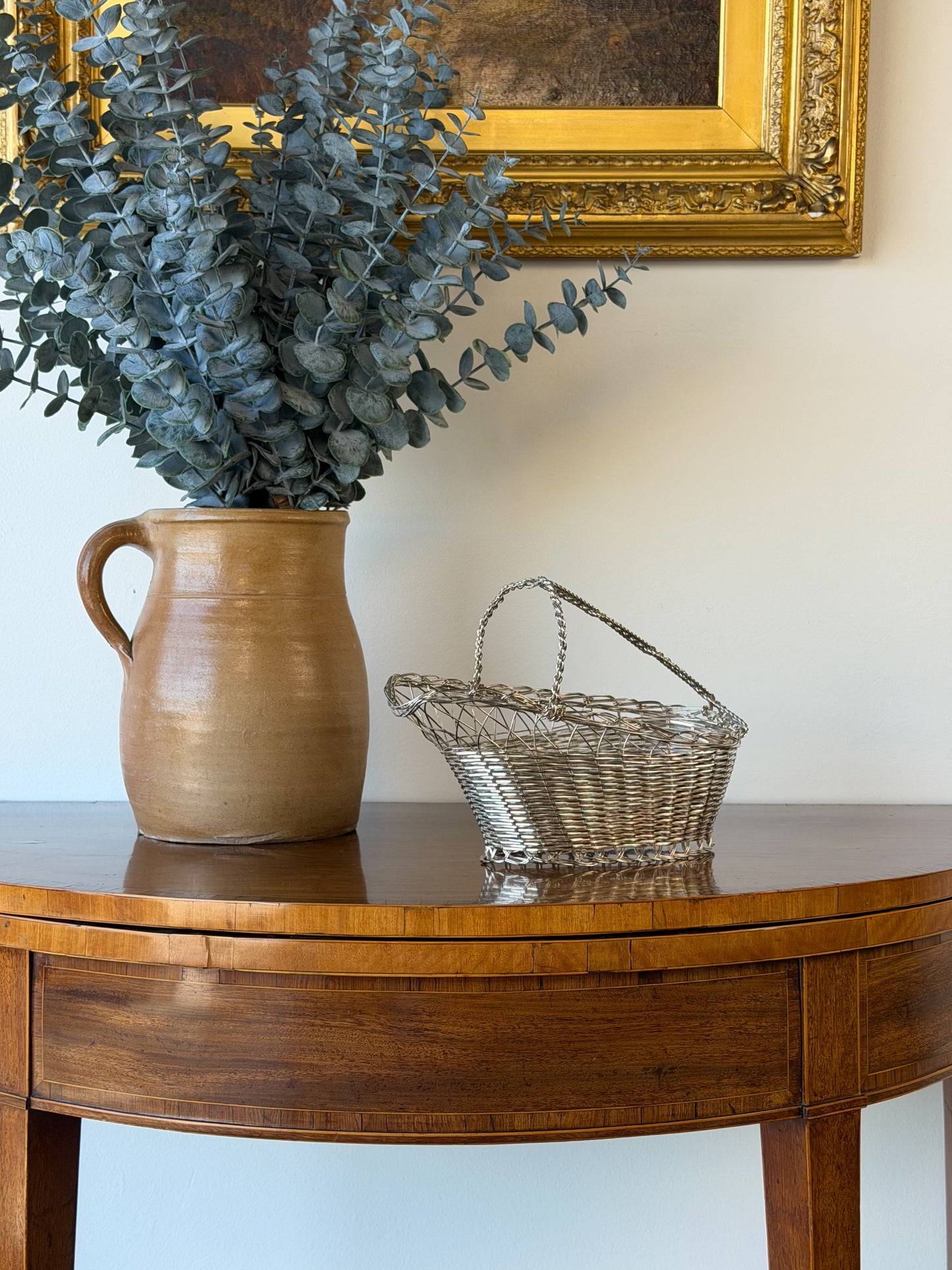 Vintage French Silverplate Wine Basket (No. 4)