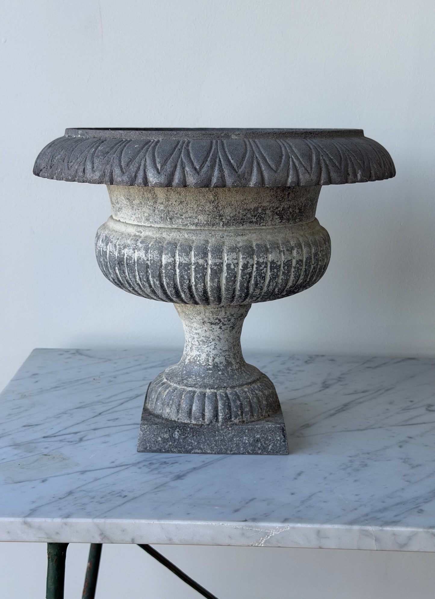 Antique French Zinc Pedestal Urn Pair