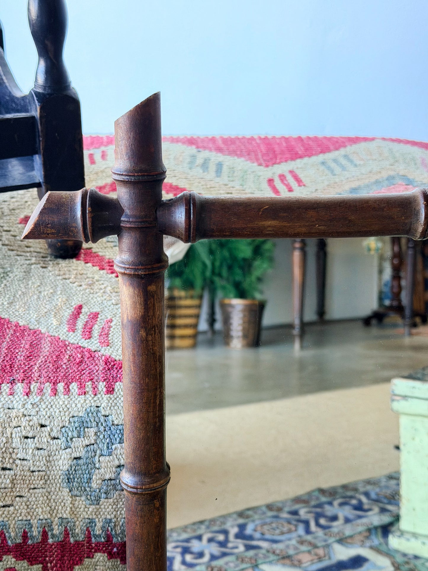 Antique Faux Bamboo Mirror