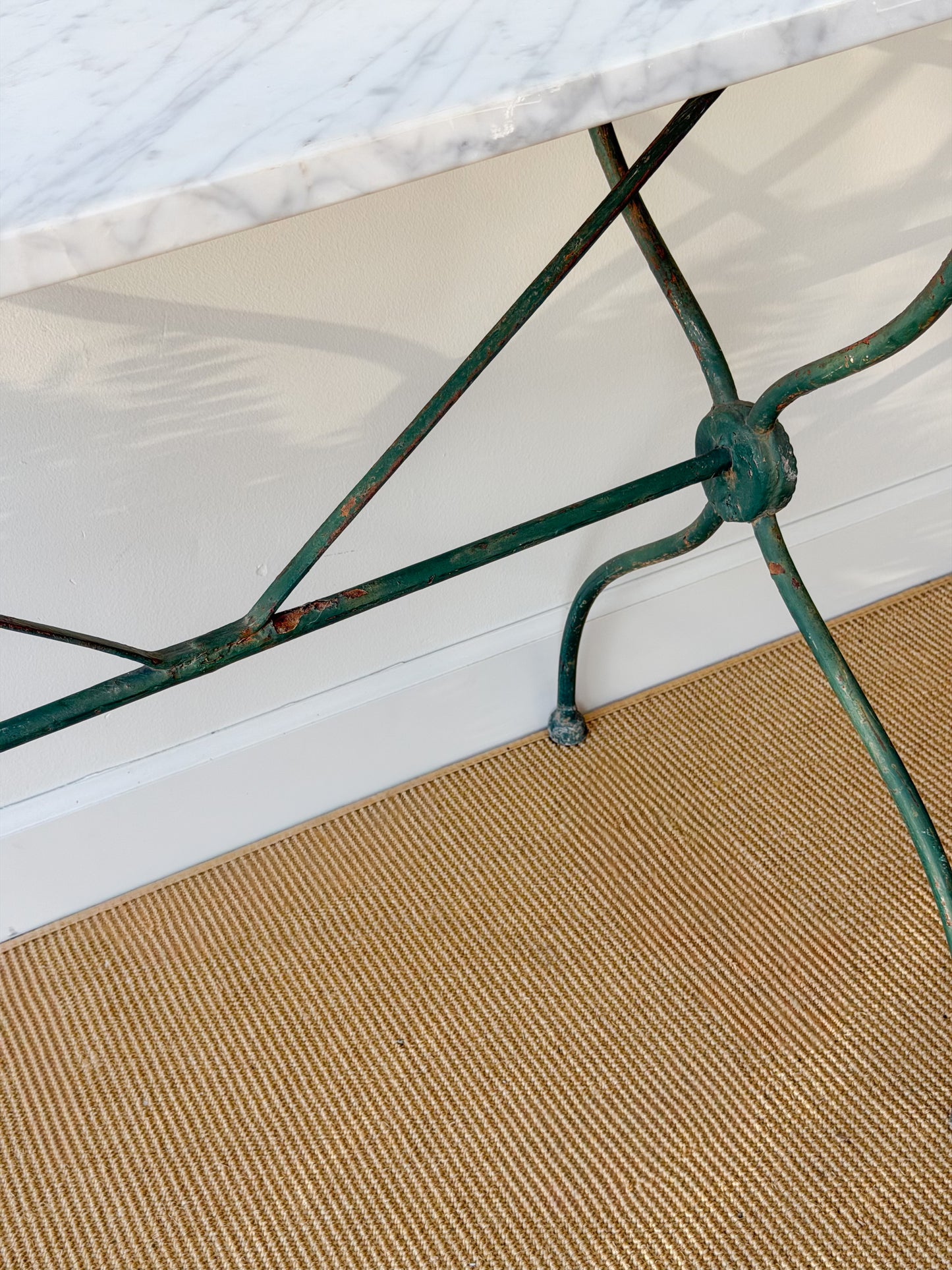 Antique French Marble Top Bistro Table