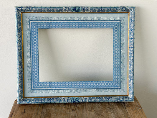 French Découpage Frame | Blue GDB Monogram
