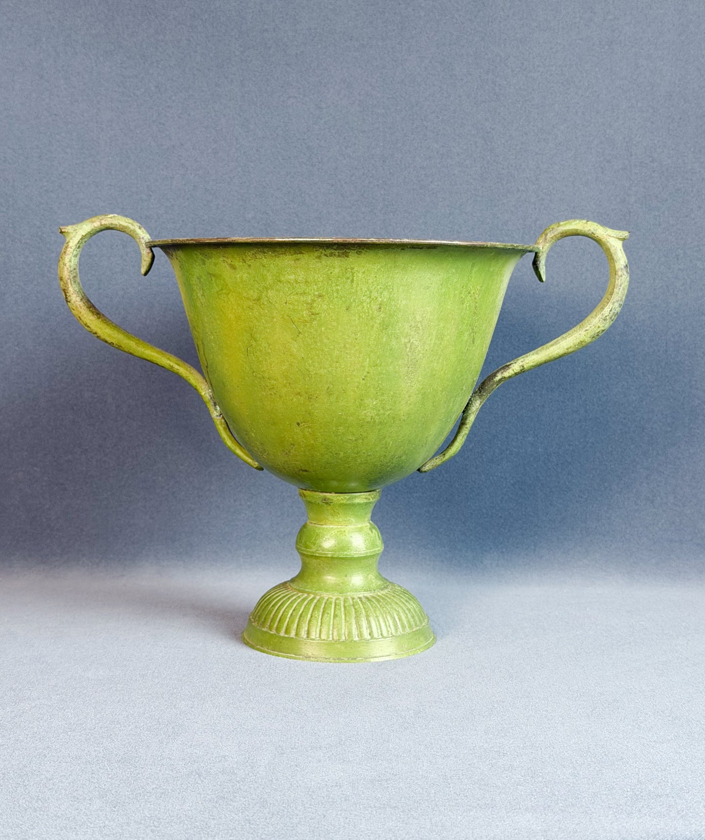 Painted Green Pedestal Urn