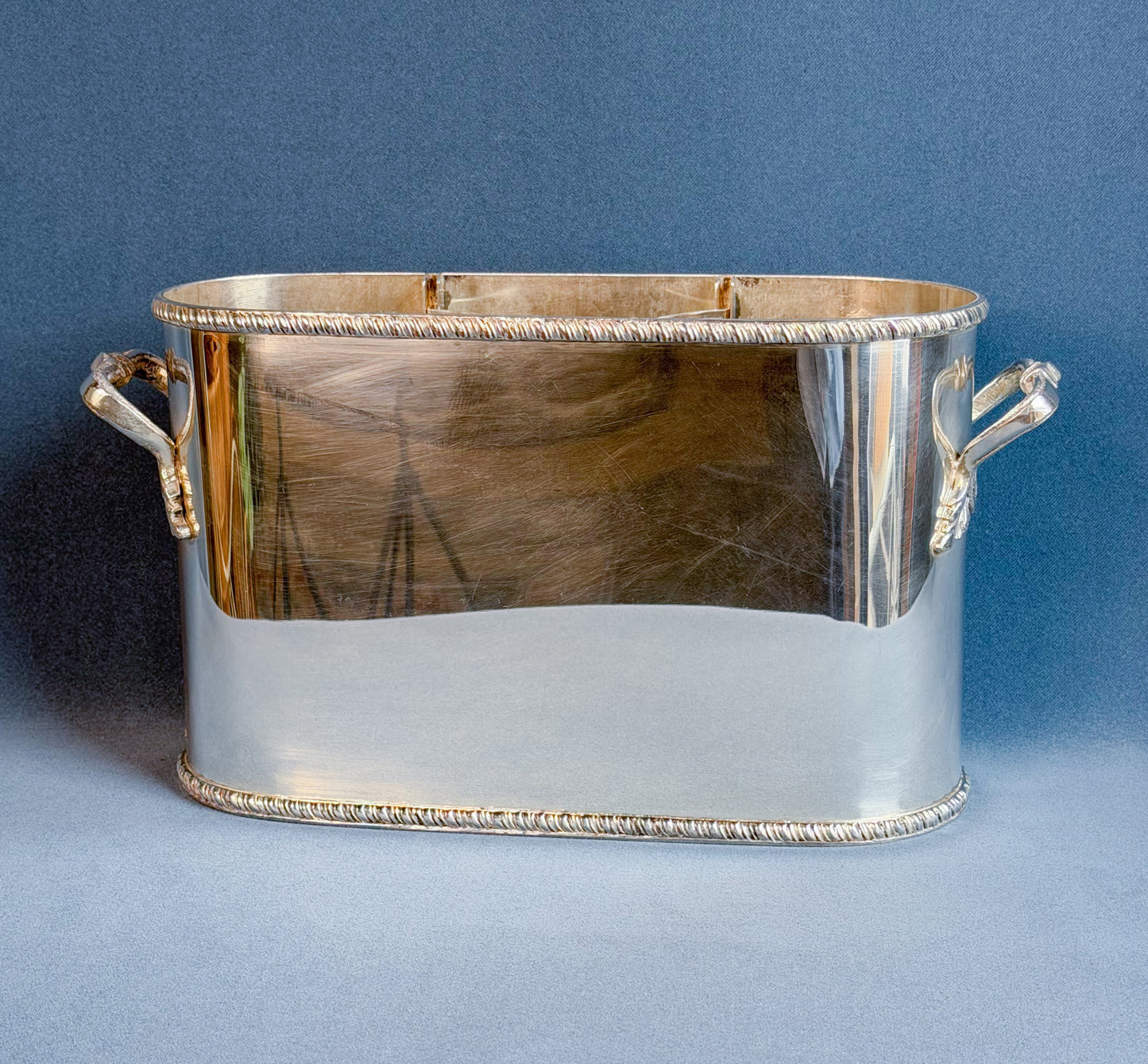 Antique French Silverplate Double Bottle Wine Cooler
