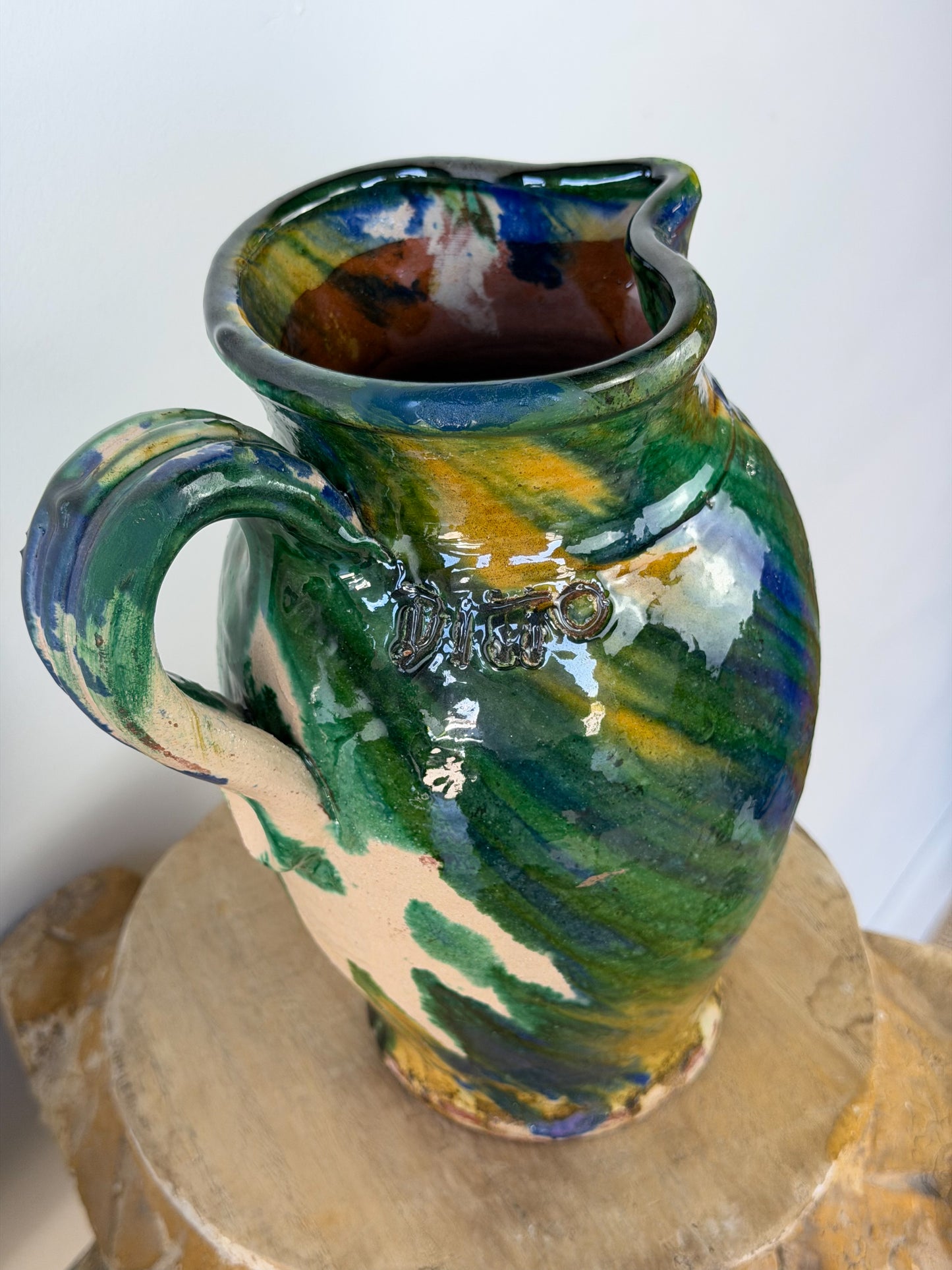 Vintage Italian Glazed Terracotta Pitchers