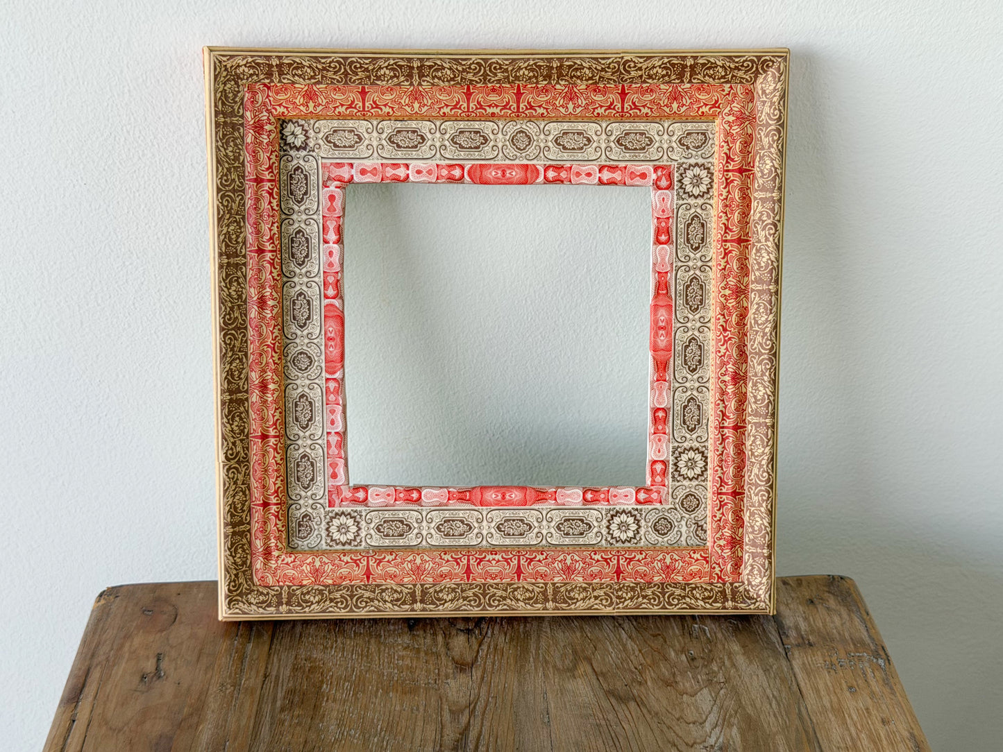 French Découpage Frame | Orange/Red