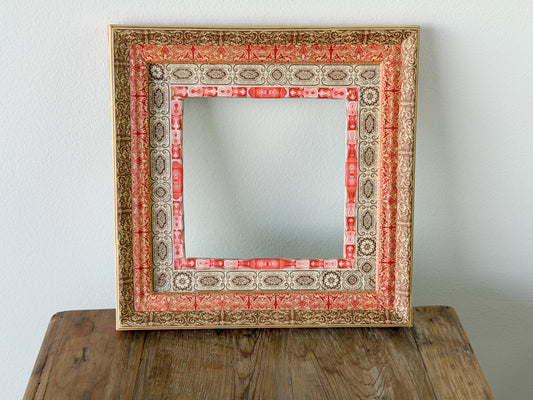 French Découpage Frame | Orange/Red