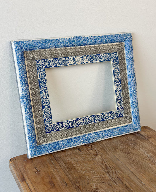 French Découpage Frame No. V | Cobalt Blue/Black