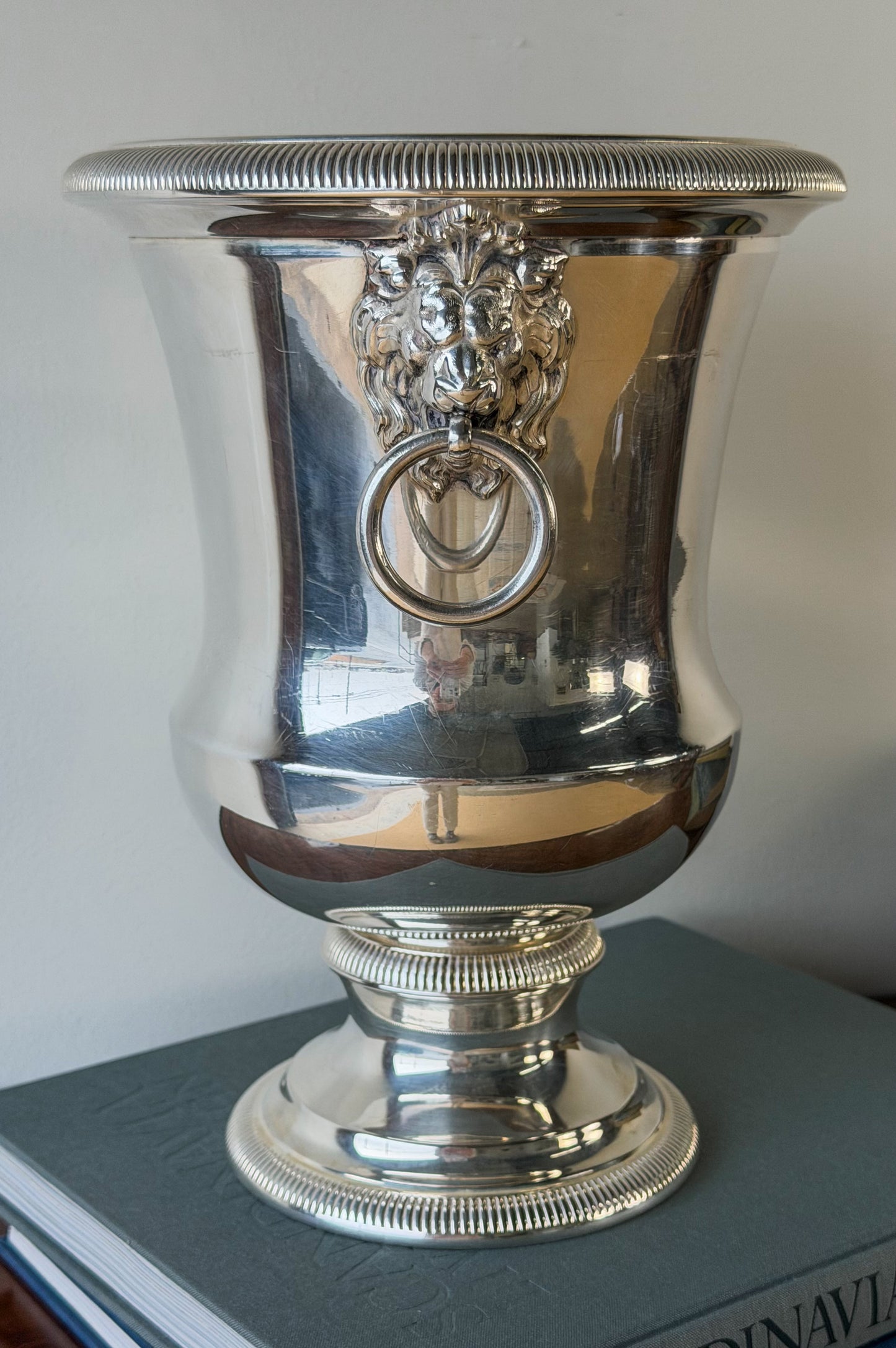 Vintage French Silverplate Pedestal Champagne Cooler
