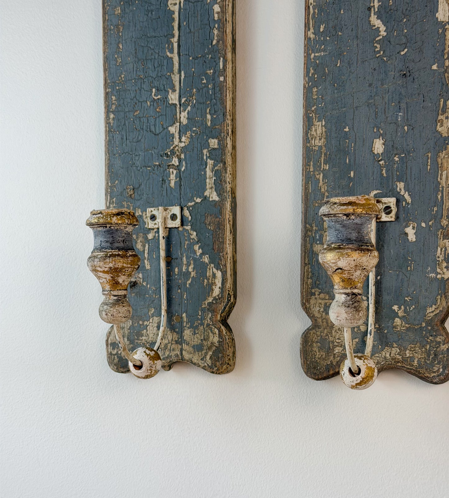 Architectural Salvage Candle Sconce Pair (Slate)