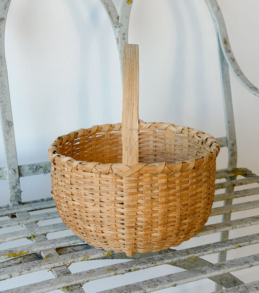 Vintage Round Splitwood Basket