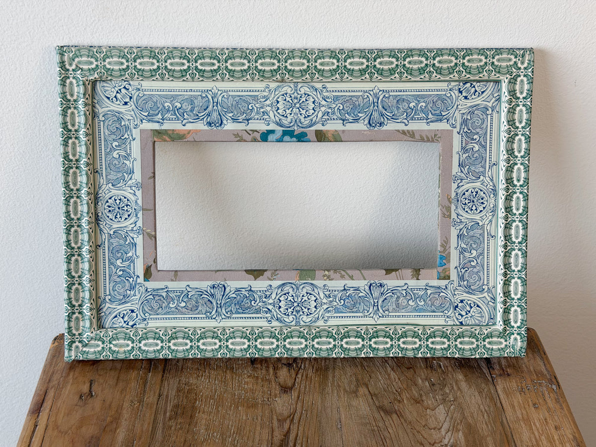 French Découpage Frame No. VII | Green/Blue Floral Interior